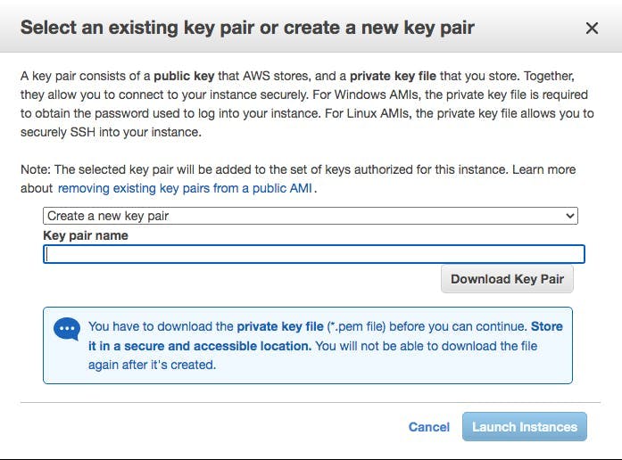 AWS EC2 create and download your key pair