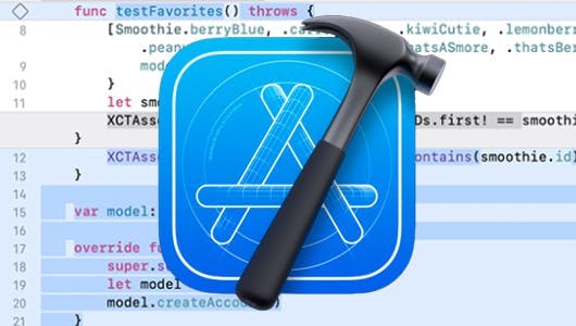 Xcode icon on IDE background