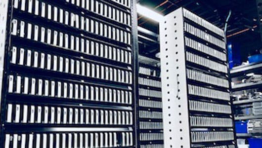 Mac minis racked in a MacStadium data center