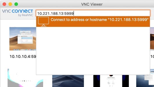 Screenshot of VNC connect