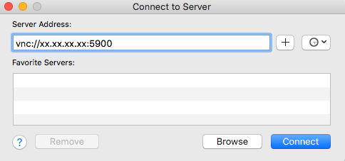 macOS connect to server screen