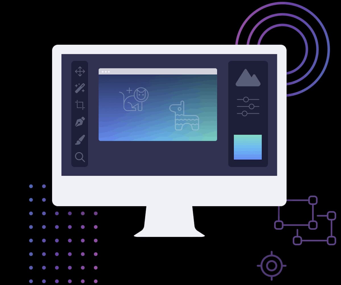 Creative desktop illustration